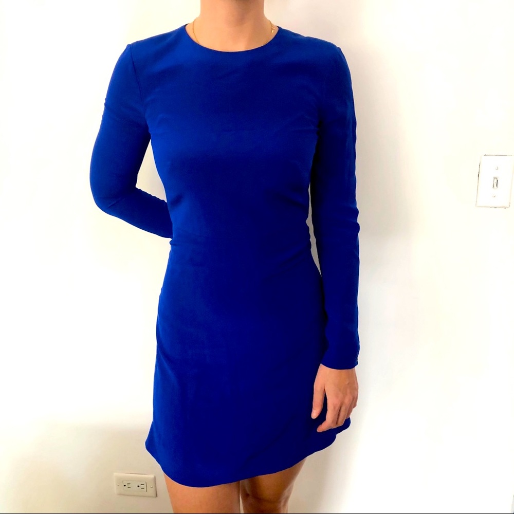 Royal Blue Silk Mini Dres